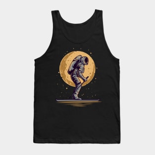 Astronaut skiing in space Tank Top